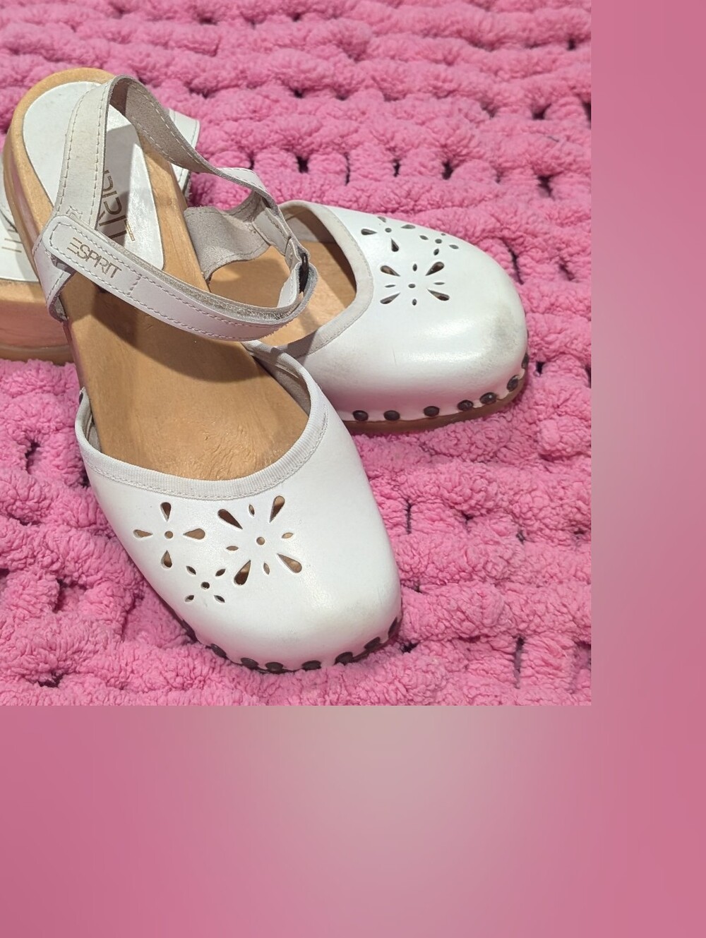 White Esprit Platform Sandals